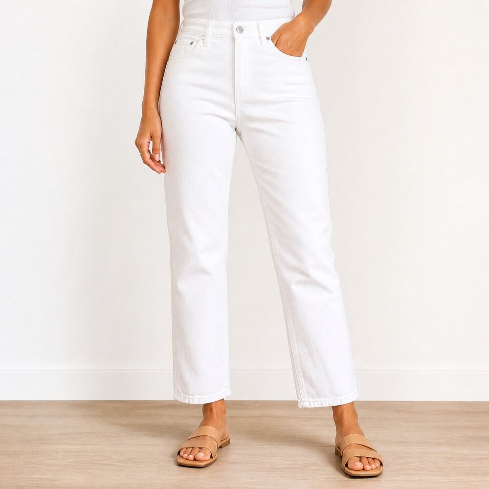 Style & Co White Cargo Pocket Straight Leg Jeans Sz 10